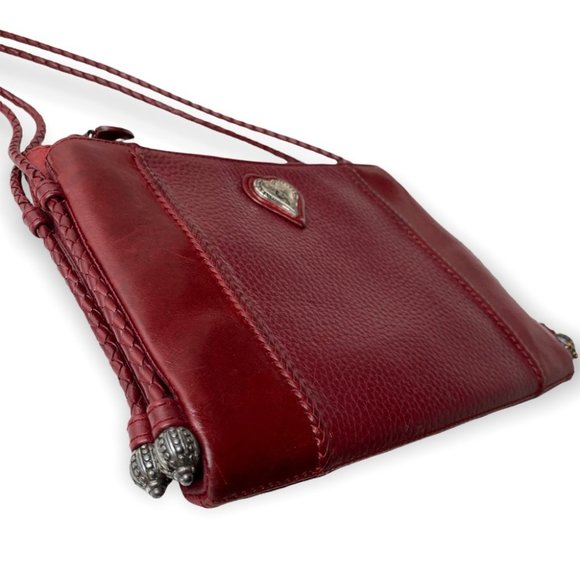 Brighton Red Leather Small Crossbody Bag with Braided Straps - Picture 5 of 11